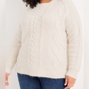 Metallic Cable Knit Sweater